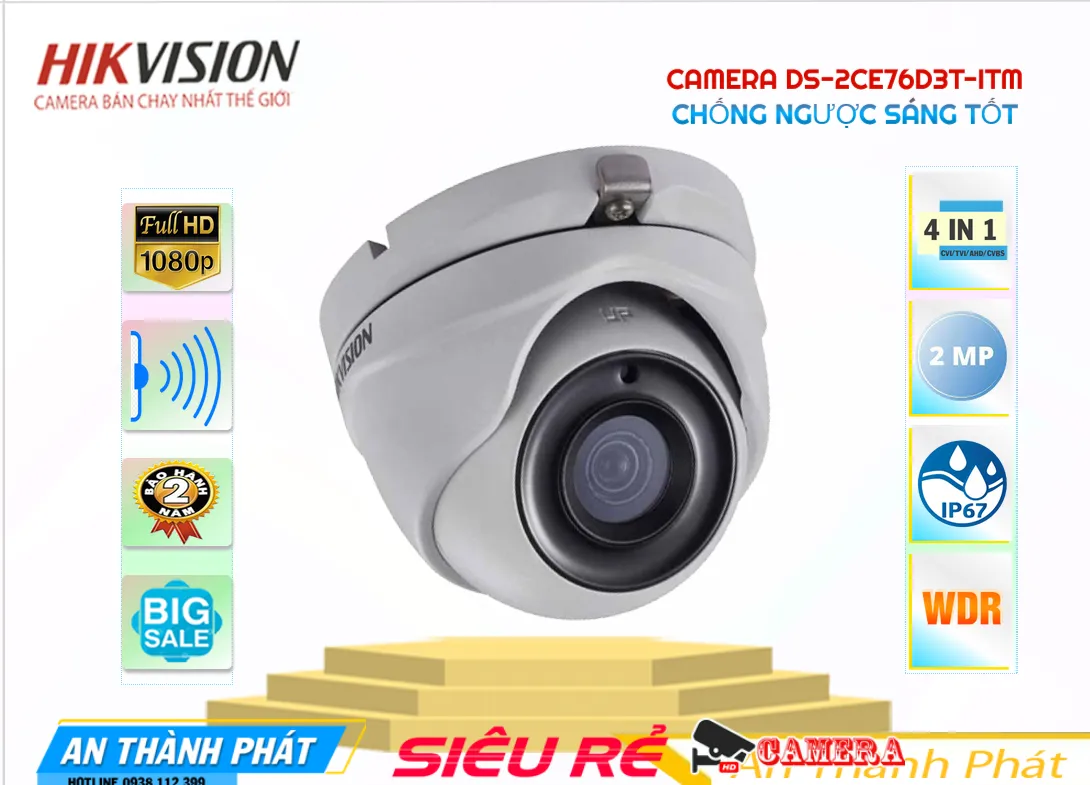 Camera Dome DS-2CE76D3T-ITM Hikvision,thông số DS-2CE76D3T-ITM,DS 2CE76D3T ITM,Chất Lượng